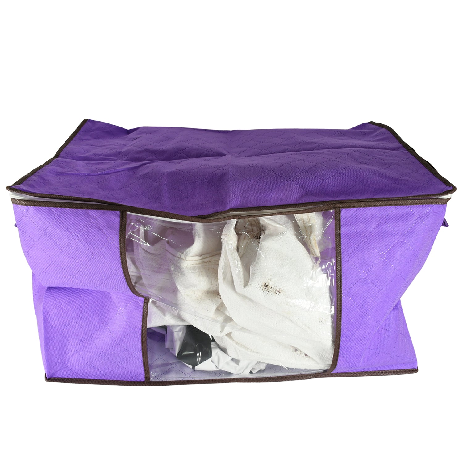 Clothing storage bag with zipper, non-woven storage bag for storing the clothes and sarees. Clothing storage bag with zipper, non-woven storage bag for storing the clothes and sarees.